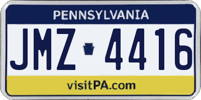 PA license plate JMZ4416