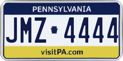 PA license plate JMZ4444