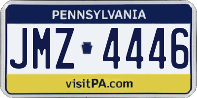 PA license plate JMZ4446