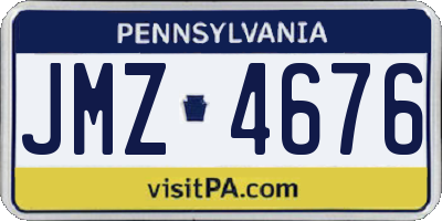 PA license plate JMZ4676