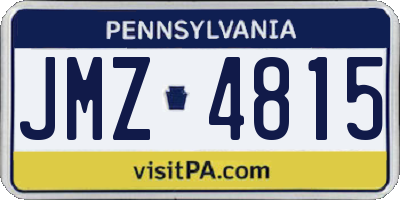 PA license plate JMZ4815