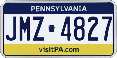 PA license plate JMZ4827