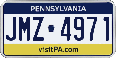 PA license plate JMZ4971