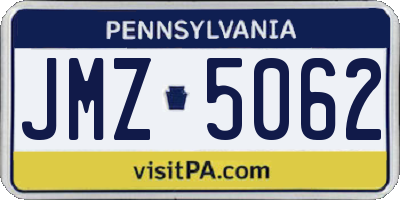 PA license plate JMZ5062