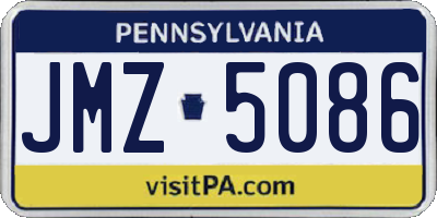 PA license plate JMZ5086
