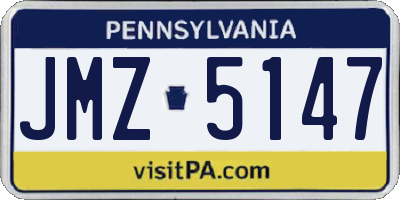 PA license plate JMZ5147