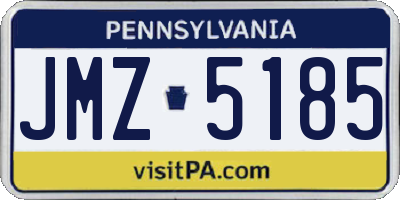 PA license plate JMZ5185