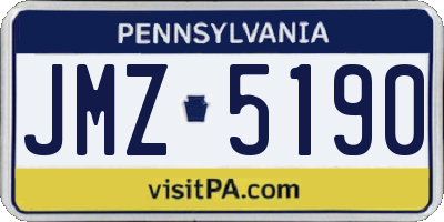 PA license plate JMZ5190