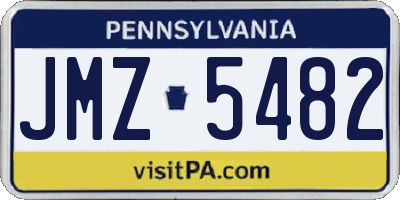 PA license plate JMZ5482