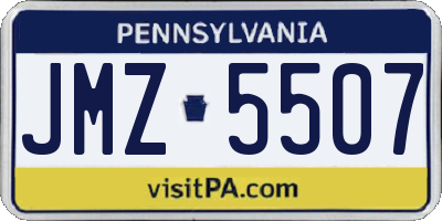 PA license plate JMZ5507