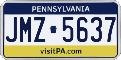 PA license plate JMZ5637