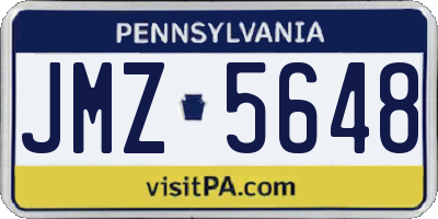 PA license plate JMZ5648