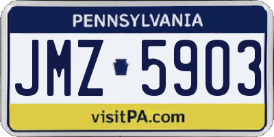 PA license plate JMZ5903