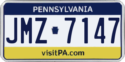 PA license plate JMZ7147