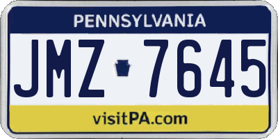 PA license plate JMZ7645