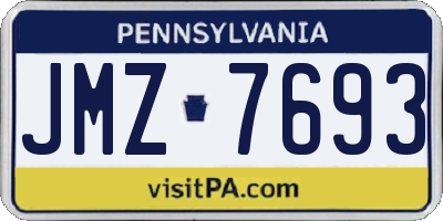 PA license plate JMZ7693