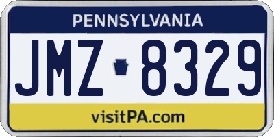 PA license plate JMZ8329