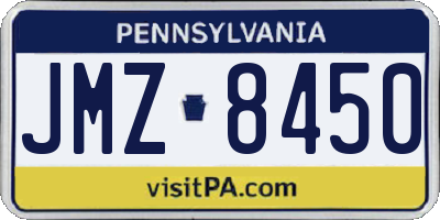 PA license plate JMZ8450