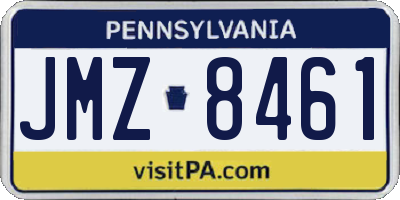 PA license plate JMZ8461