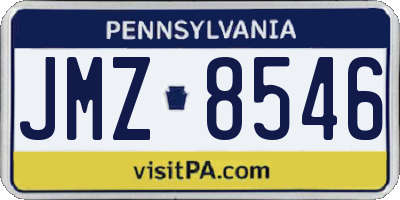 PA license plate JMZ8546