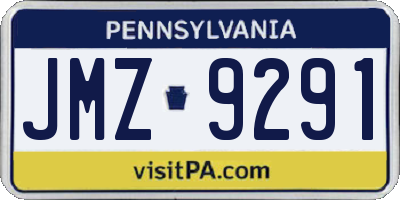 PA license plate JMZ9291