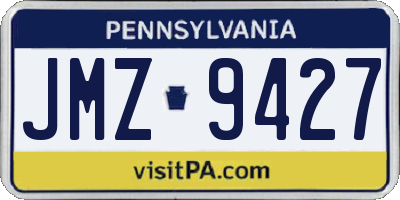 PA license plate JMZ9427