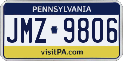 PA license plate JMZ9806