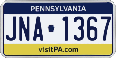 PA license plate JNA1367