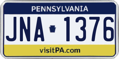 PA license plate JNA1376