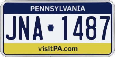 PA license plate JNA1487