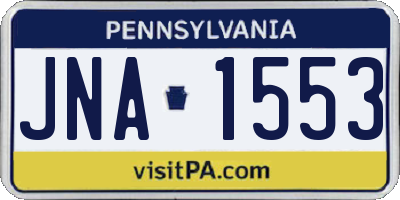 PA license plate JNA1553