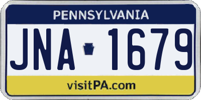 PA license plate JNA1679