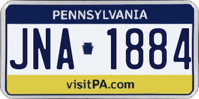 PA license plate JNA1884