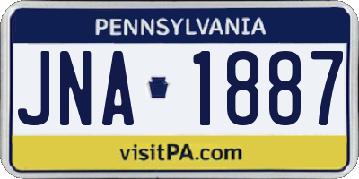 PA license plate JNA1887