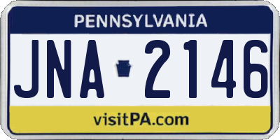 PA license plate JNA2146
