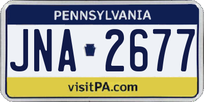 PA license plate JNA2677