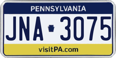 PA license plate JNA3075