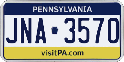 PA license plate JNA3570