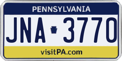 PA license plate JNA3770
