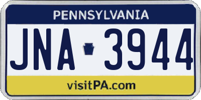 PA license plate JNA3944