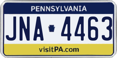 PA license plate JNA4463