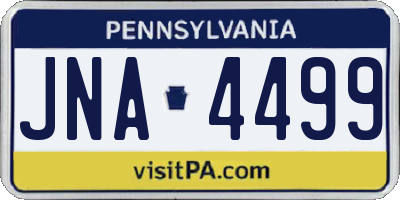 PA license plate JNA4499