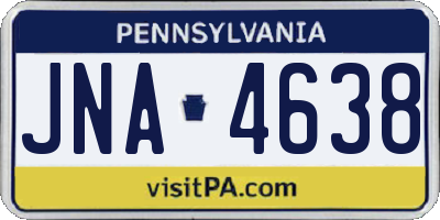 PA license plate JNA4638