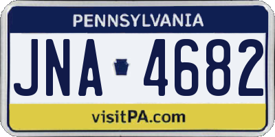 PA license plate JNA4682