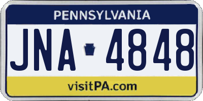 PA license plate JNA4848