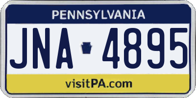 PA license plate JNA4895