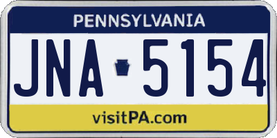 PA license plate JNA5154
