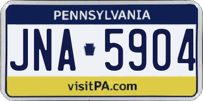 PA license plate JNA5904