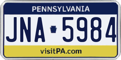PA license plate JNA5984