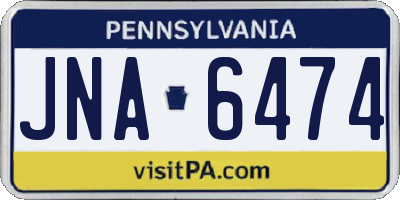 PA license plate JNA6474